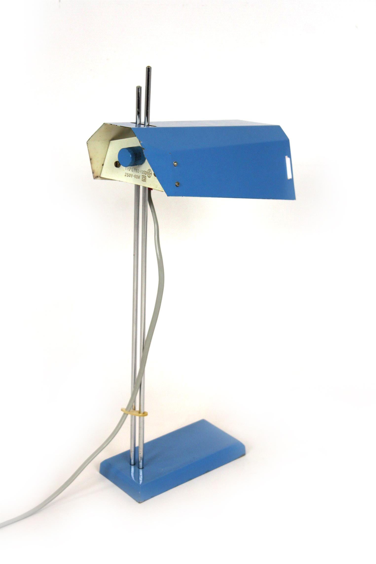 Blaue Tischlampe von Josef Hurka, Lidokov, 1970er Jahre im Angebot 4