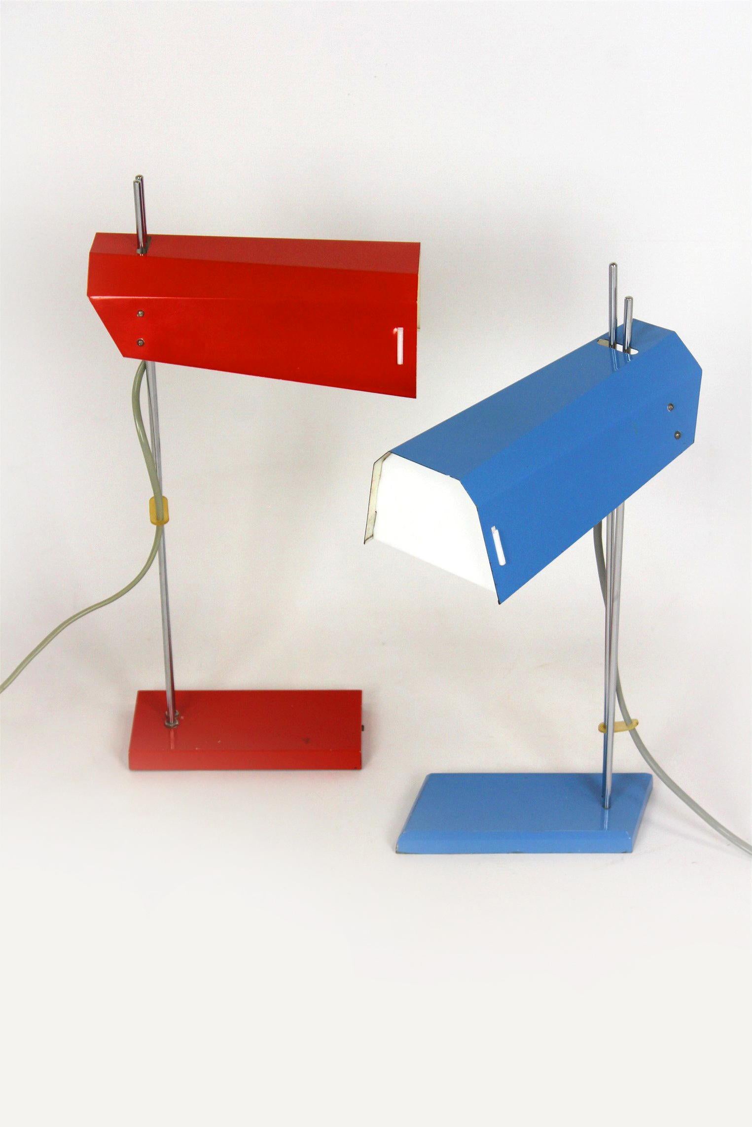 Lampe de bureau bleue Josef Hurka, Lidokov, 1970 en vente 8