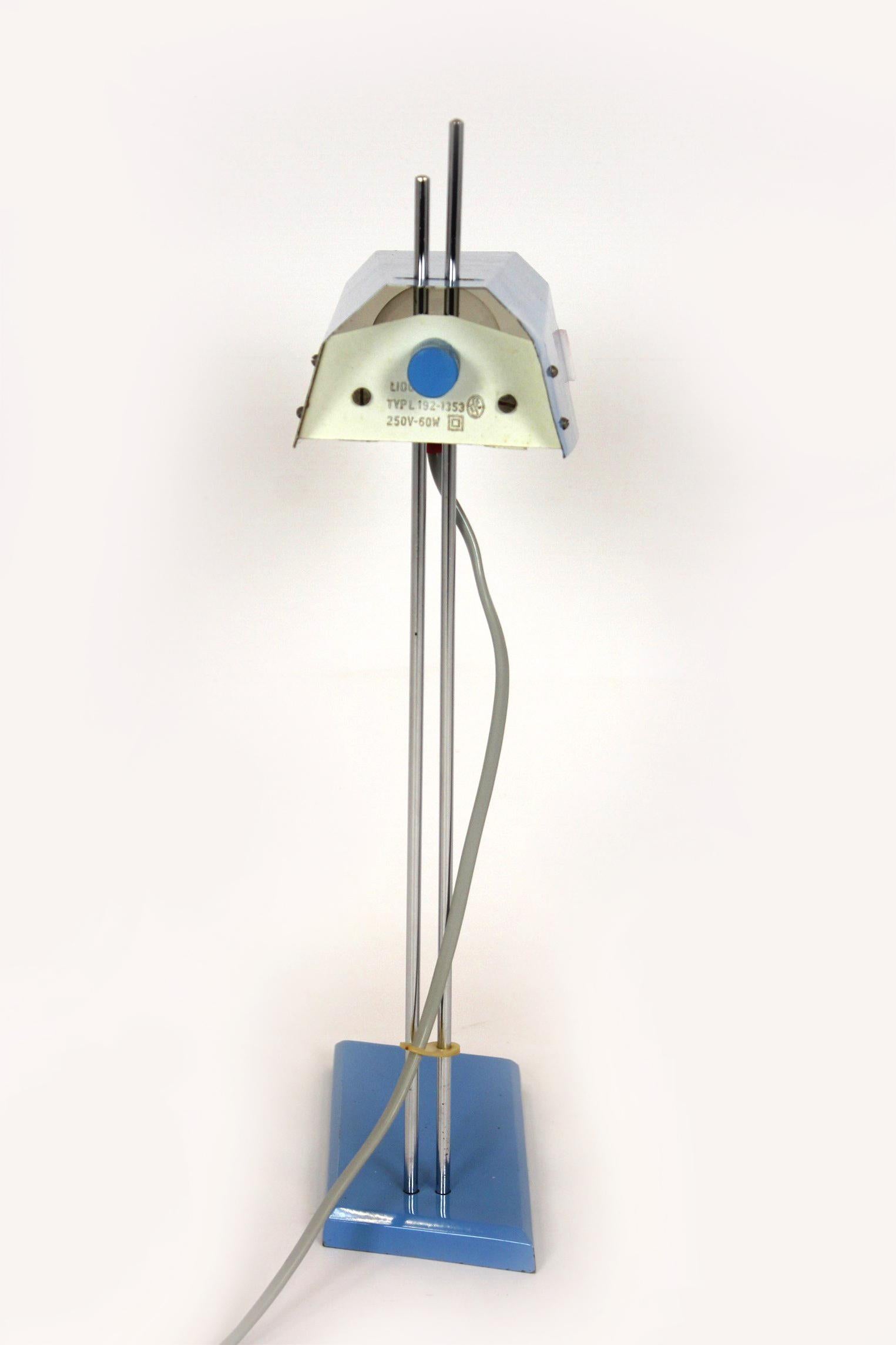 Lampe de bureau bleue Josef Hurka, Lidokov, 1970 en vente 3