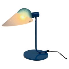 Blue Table Lamp in Glass & Metal from VeArt, 1980s