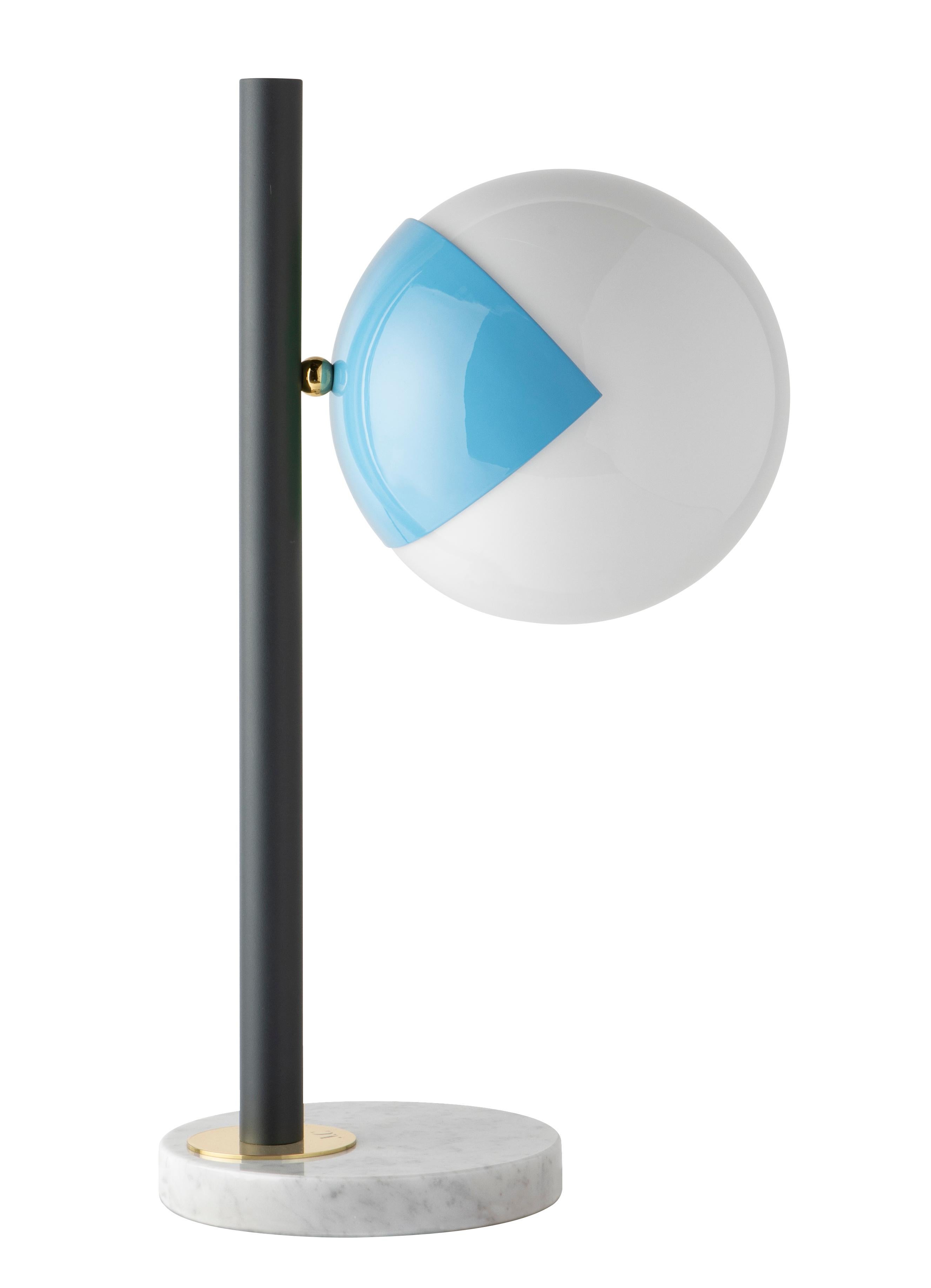 Brass Blue Table Lamp Pop-Up Dimmable by Magic Circus Editions For Sale