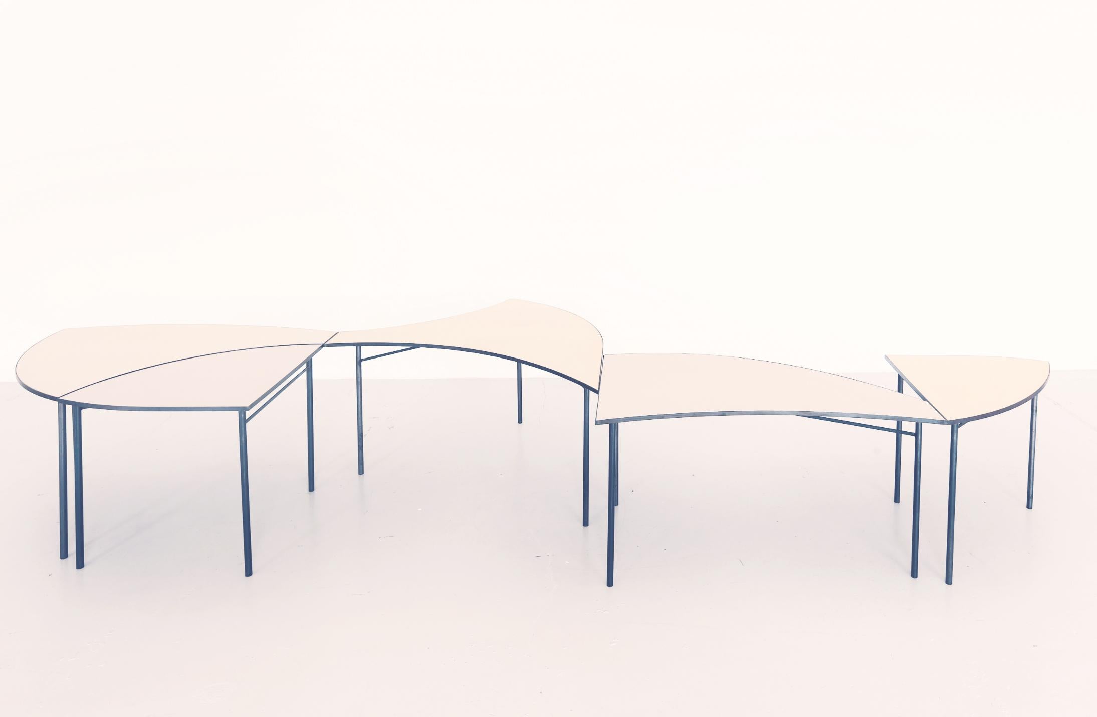 Post-Modern Blue Tabula 'Non' Rasa Table Set by Studio Traccia For Sale