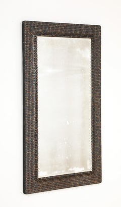 Blue Tack Nails Mirror by Jean Pierre Chevalier, France, 1960's