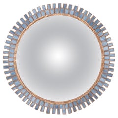 Blue Talosel and Resin Convex Mirror, Contemporary