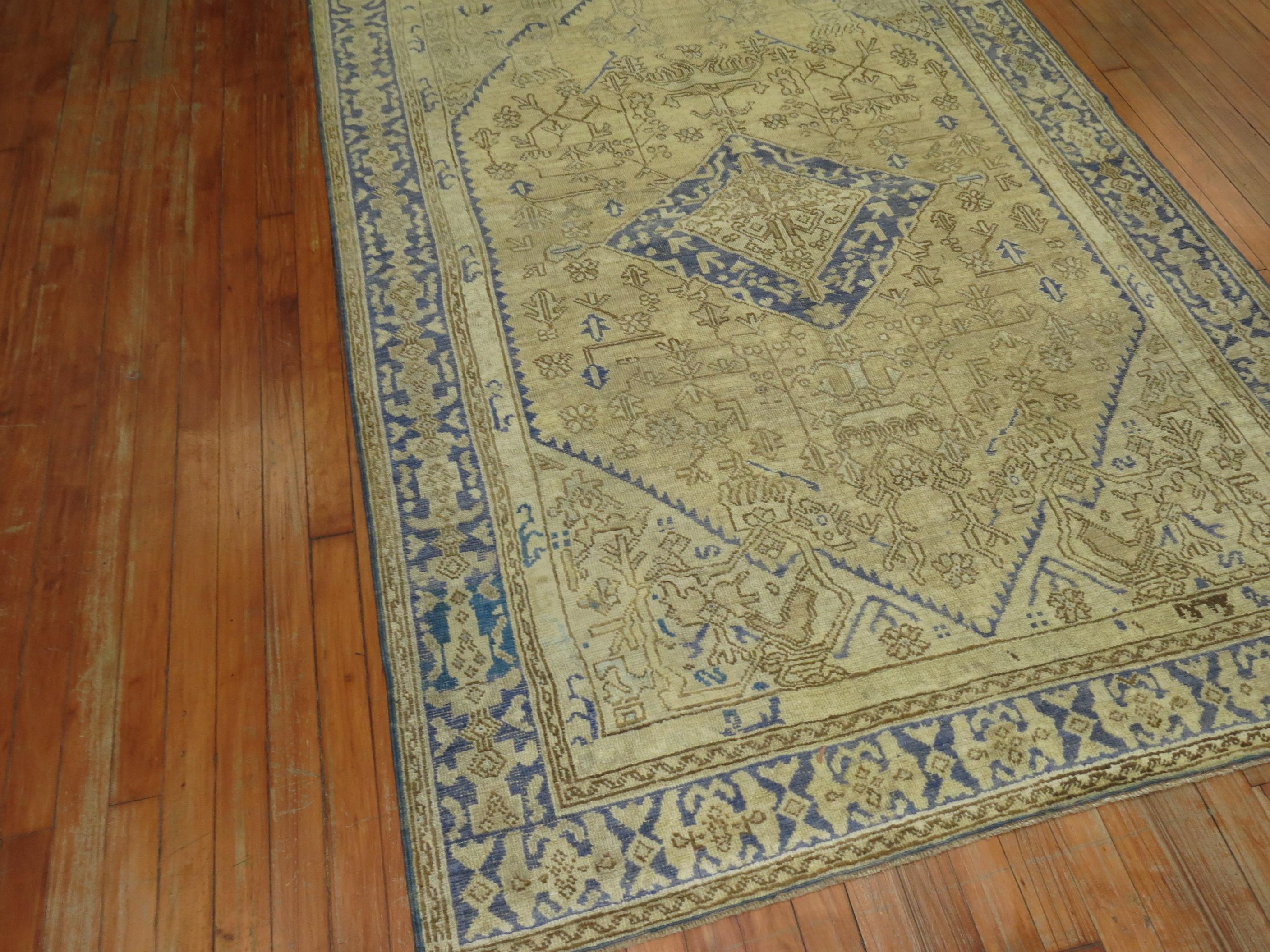 Malayer Blue Taupe Turkish Rug For Sale