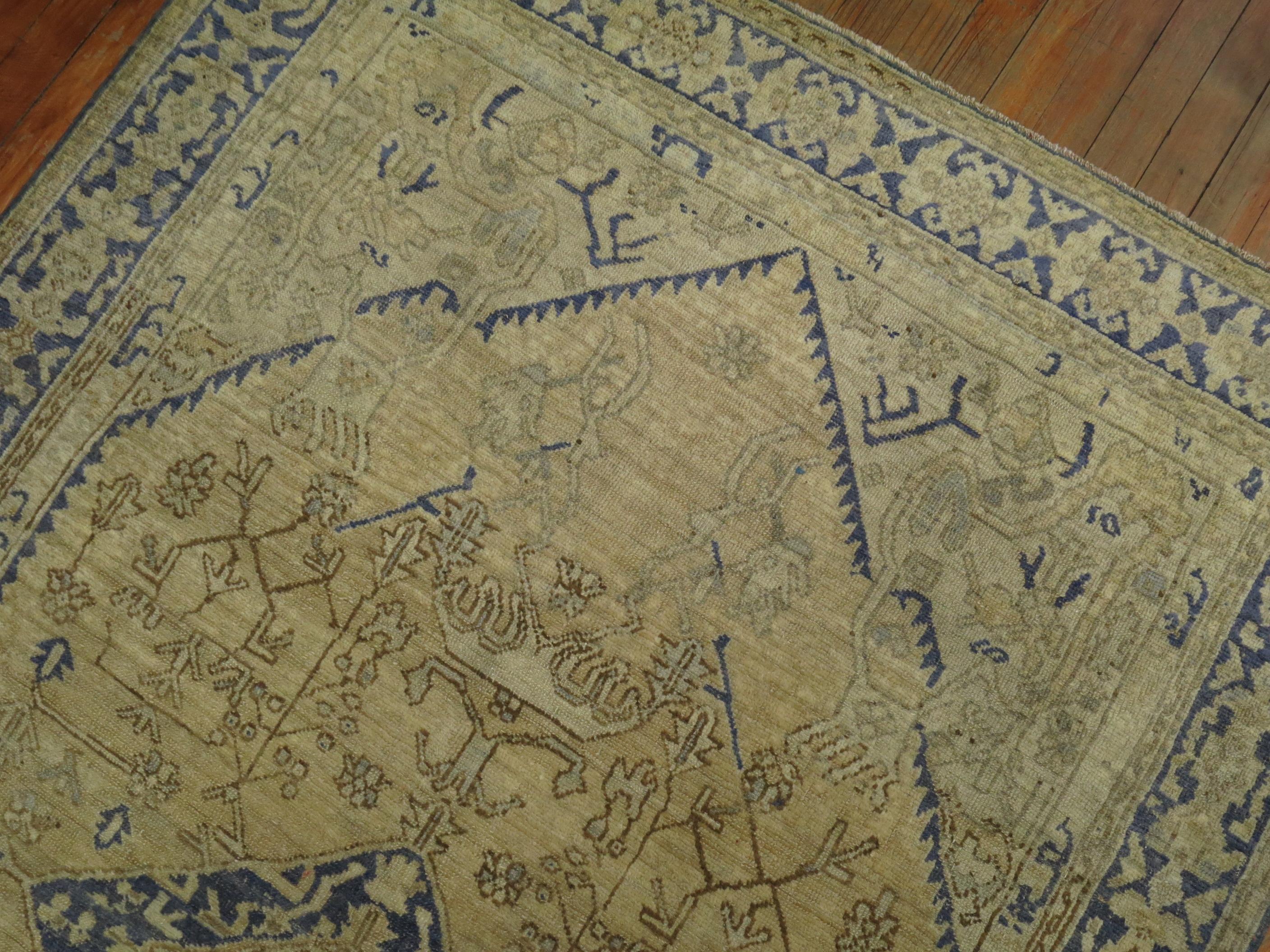 20th Century Blue Taupe Turkish Rug For Sale