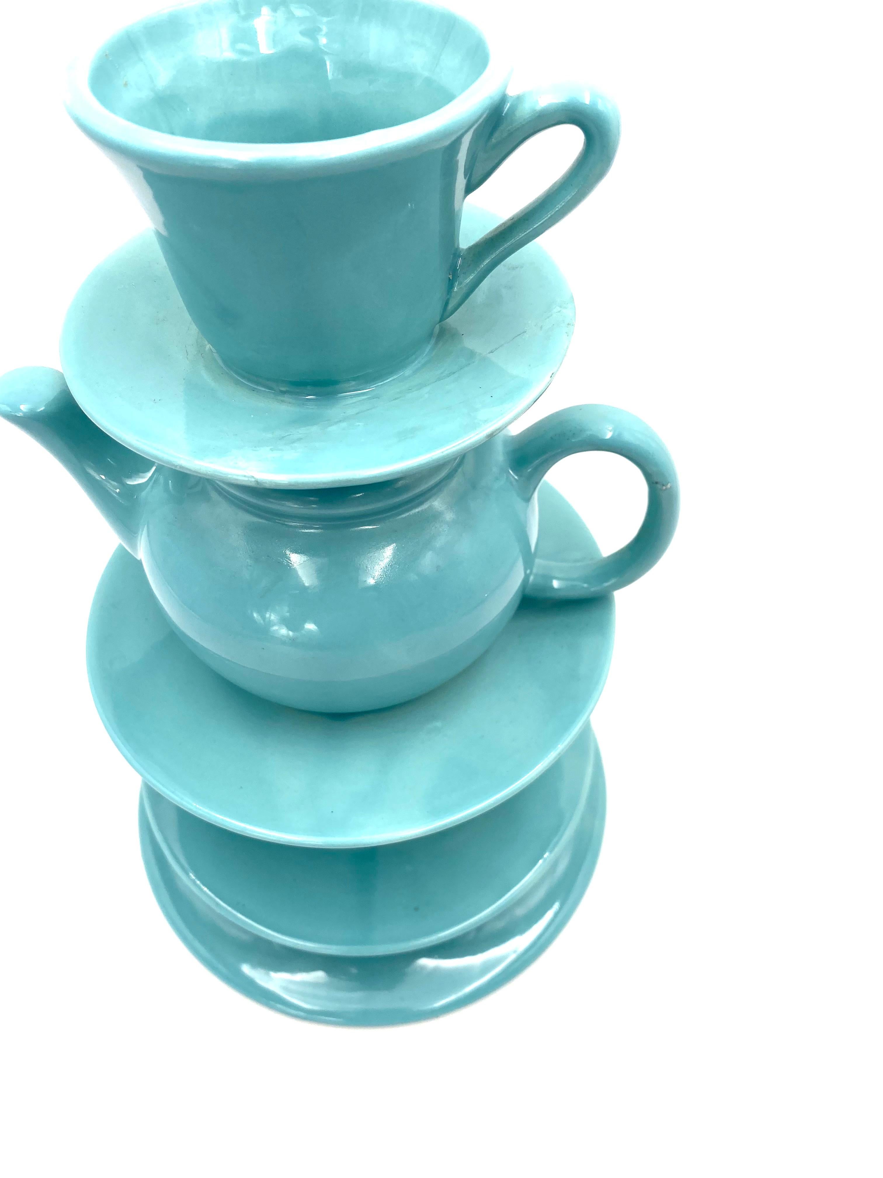 Blue Tea Cups Stack Vase, Italy, 1980s For Sale 3