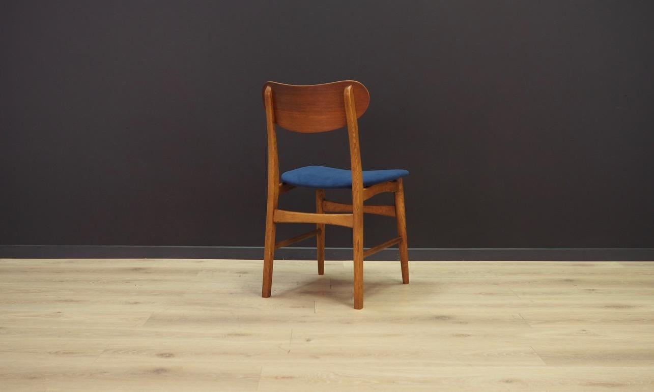 Blue Teak Chairs Vintage Danish Design, 1960s In Good Condition In Szczecin, Zachodniopomorskie