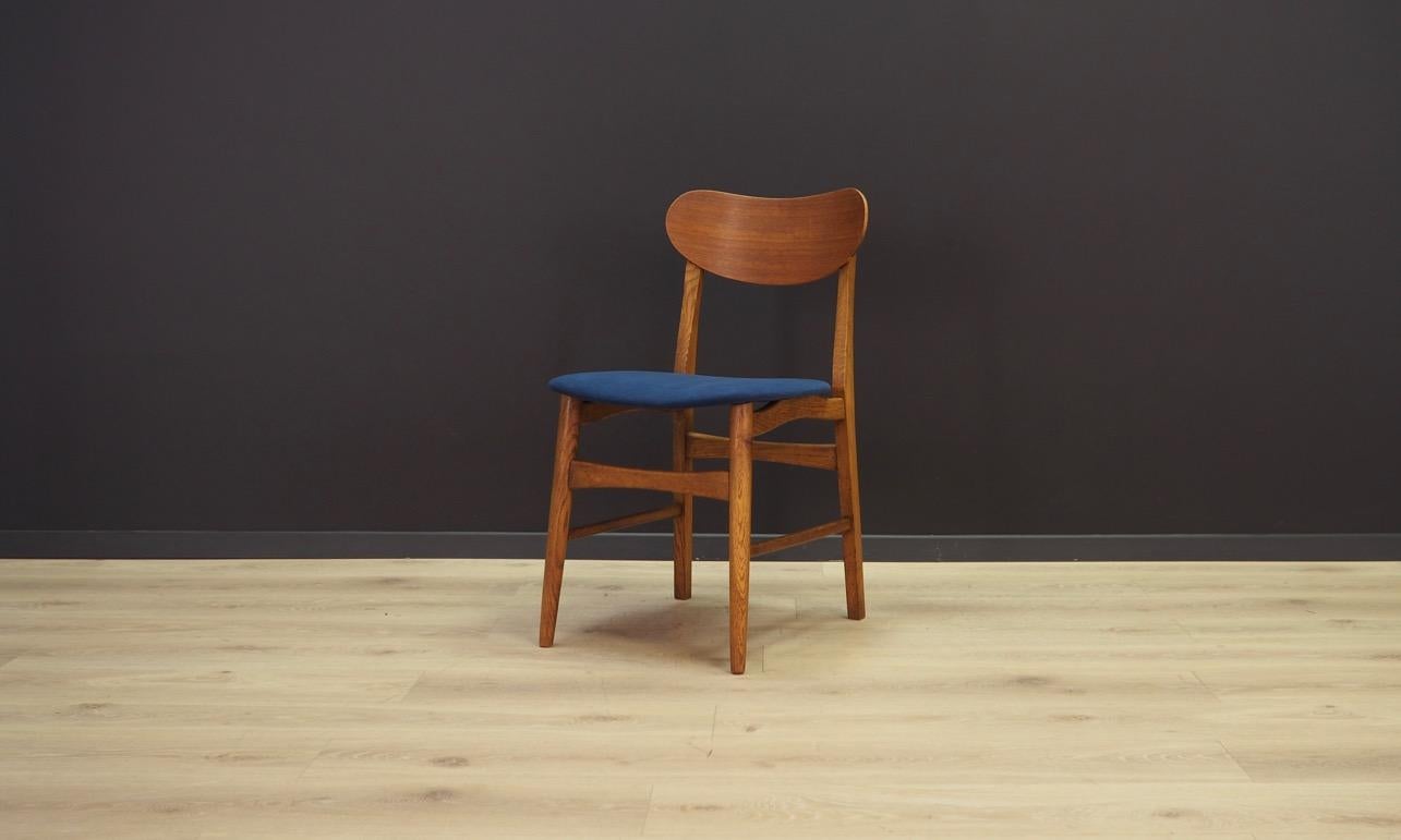 Blue Teak Chairs Vintage Danish Design, 1960s 2
