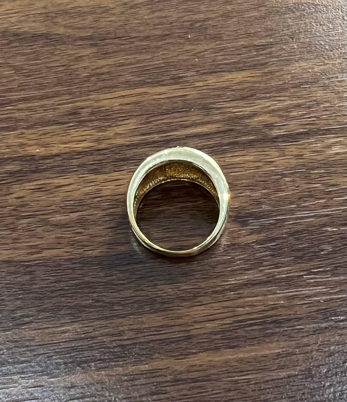 Blue Teal Turquoise & Black Onyx Diamonds 14K Yellow Gold Statement Dome Ring In New Condition For Sale In Oakton, VA