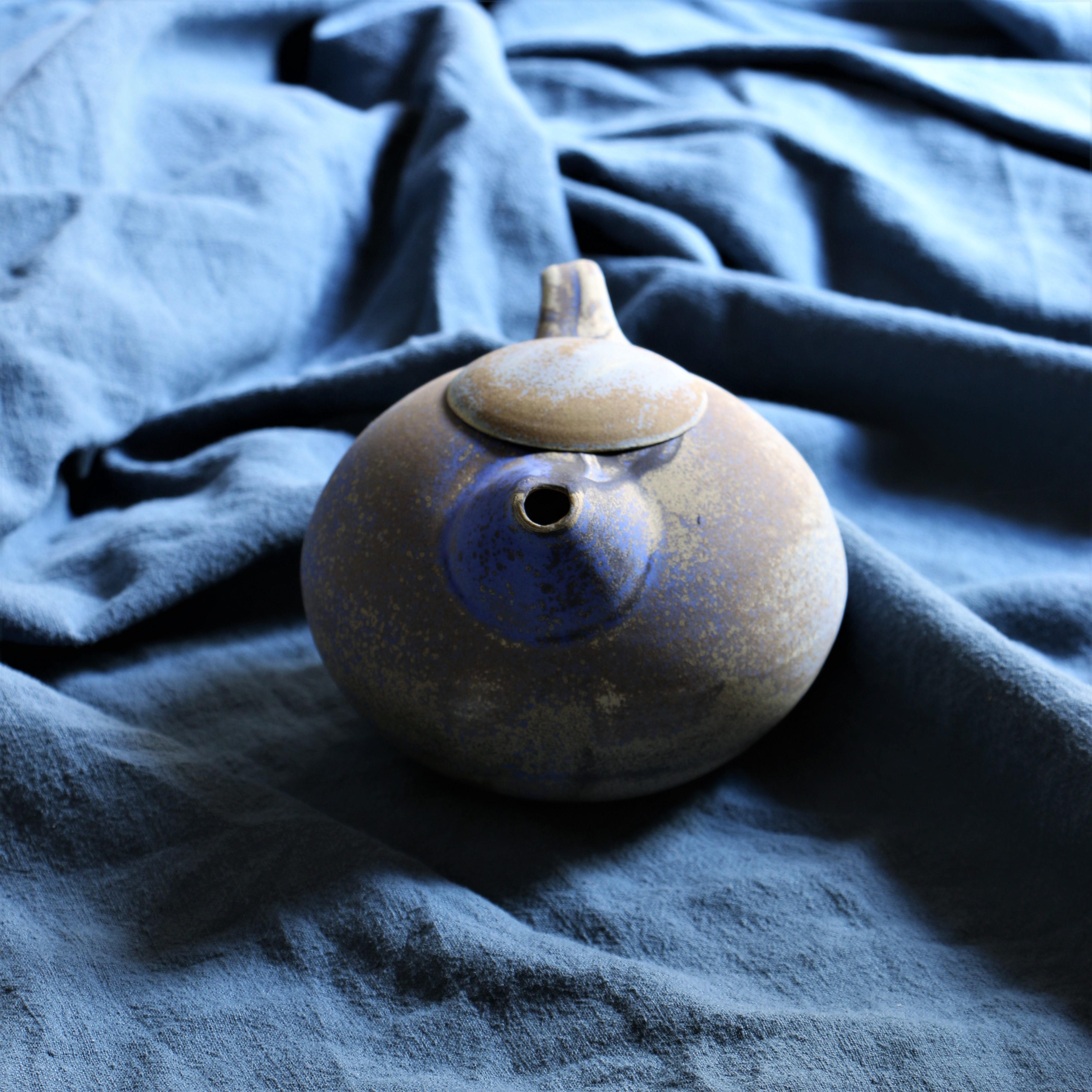European Blue Teapot, Ingrid Van Munster For Sale
