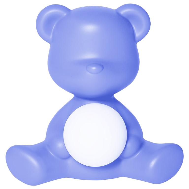 Light Blue Teddy Bear Lamp LED Rechargeable
