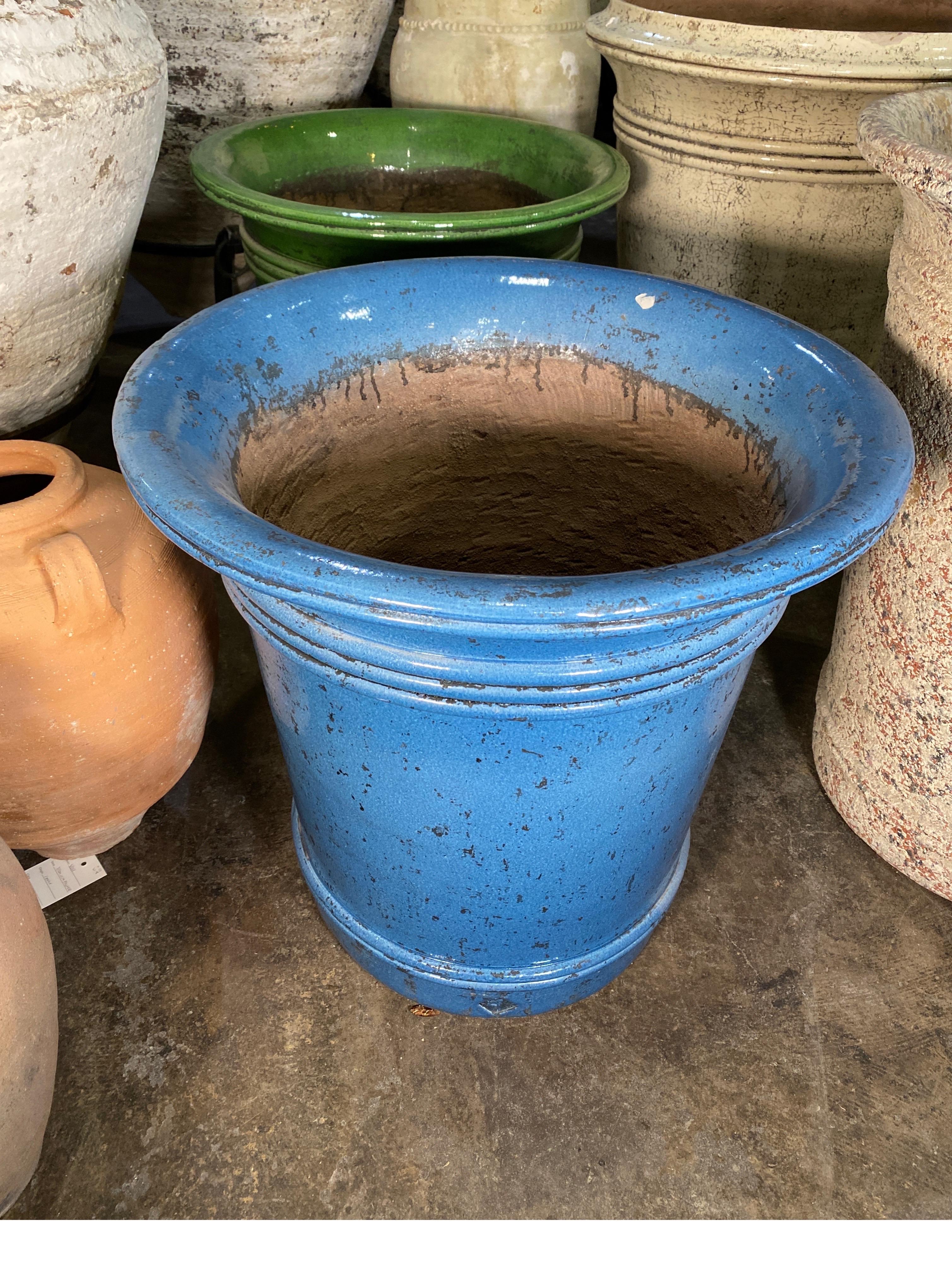 blue terracotta pot
