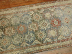 Blue Terracotta Malayer Persian Runner, Early 20th Century
