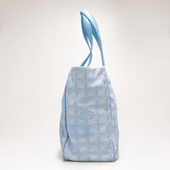 Blue Textile Tote Monogram Chanel Bag