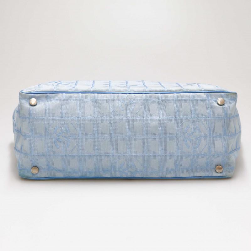 Blue Textile Tote Monogram Chanel Bag For Sale 1