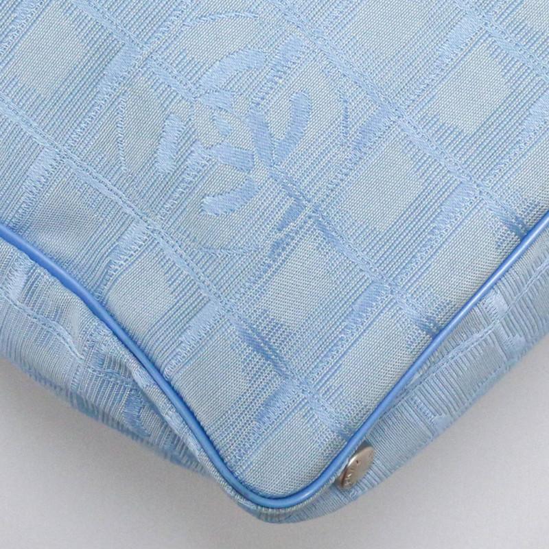 Blue Textile Tote Monogram Chanel Bag For Sale 2