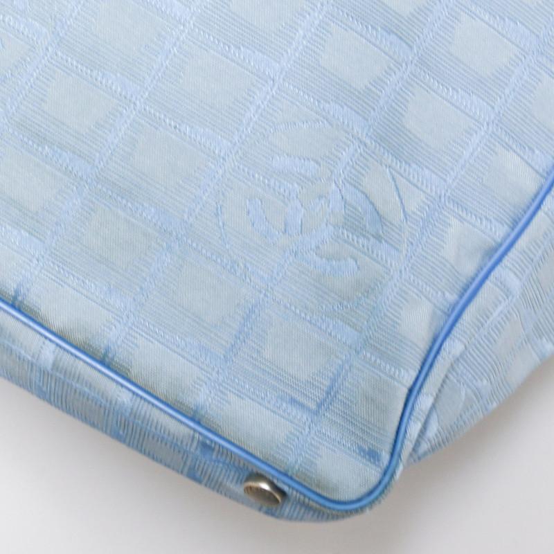 Blue Textile Tote Monogram Chanel Bag For Sale 5
