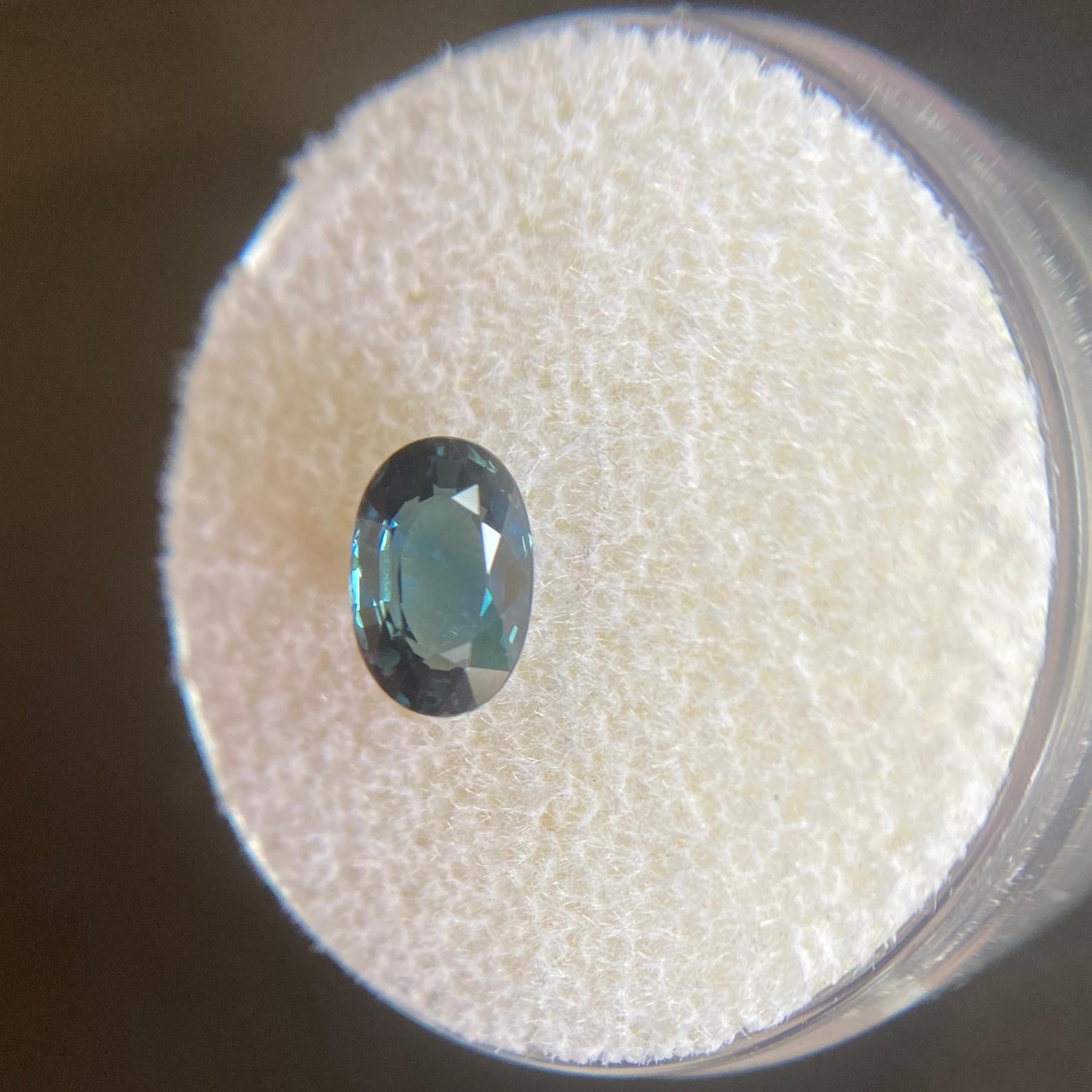 Blauer Thailand Saphir 1,18 Karat IGI-zertifizierter, ovaler Schliff, loser natürlicher Edelstein im Angebot 2