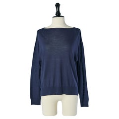 Blauer dünner Wollpullover PRADA