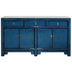 Blue Three-Drawer Sideboard