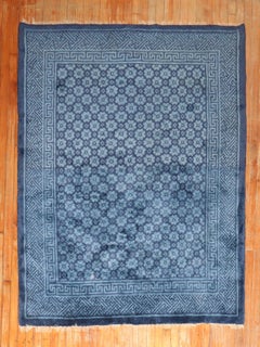 Blue Tibetan Plush Pile Accent Size Rug