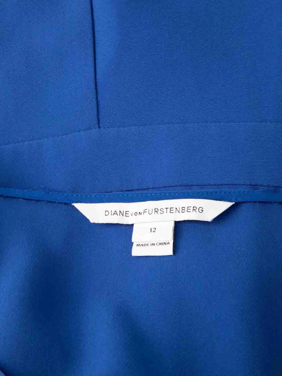 Women's Diane von Furstenberg Blue Tie Waistband Sleeveless Jumpsuit Size XXL For Sale