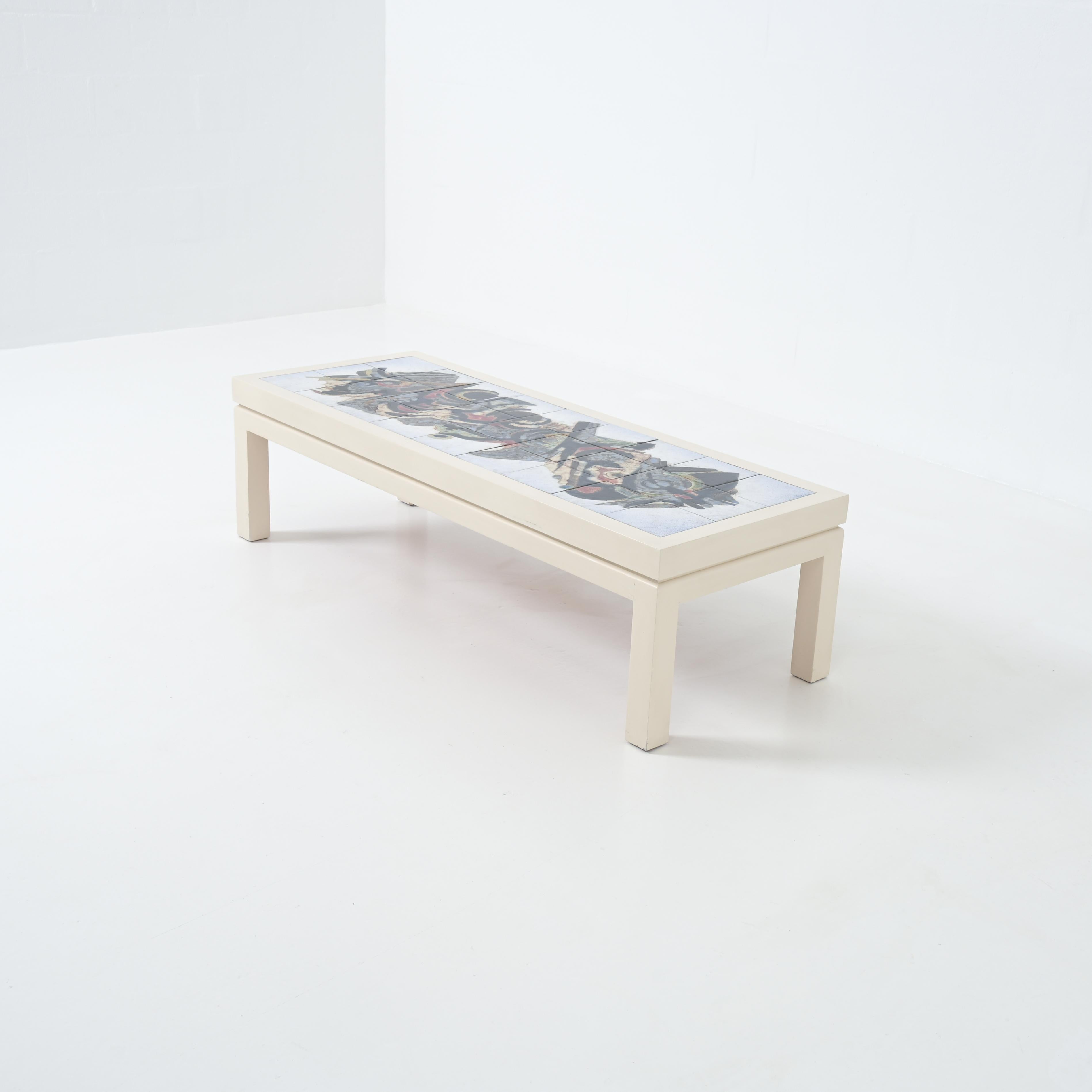 Table en carreaux bleus Willy Meysmans 1970 en vente 4