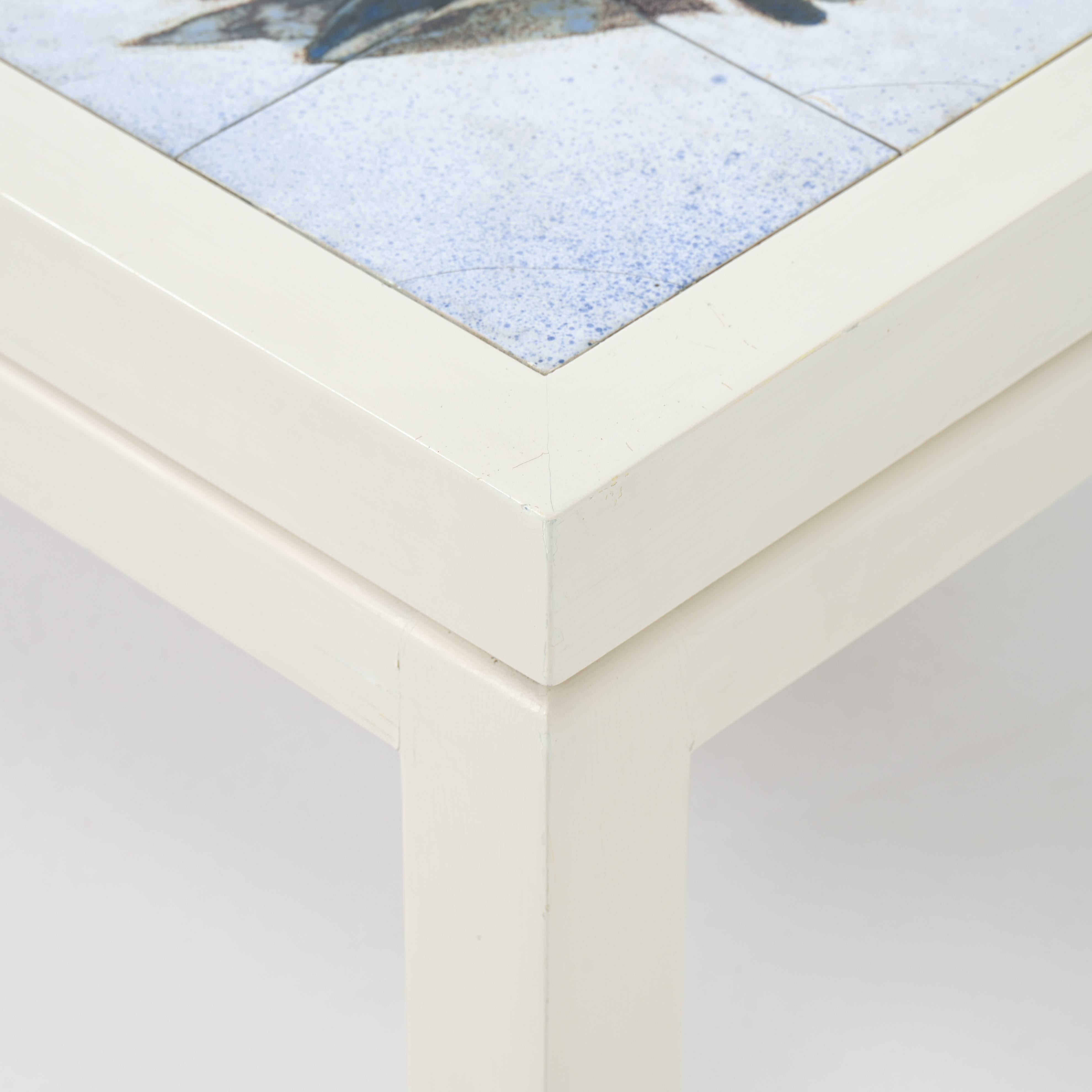 Table en carreaux bleus Willy Meysmans 1970 en vente 5