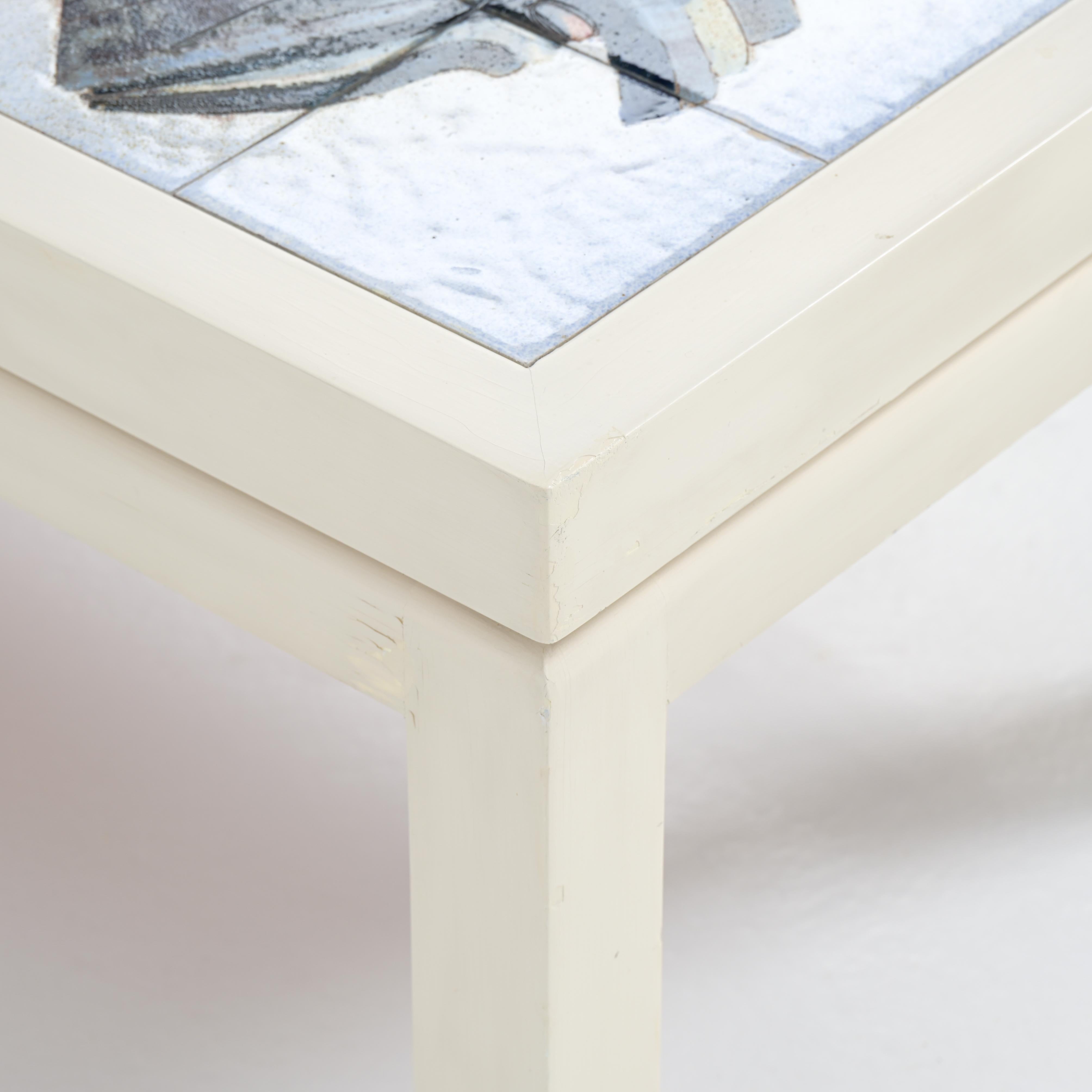 Table en carreaux bleus Willy Meysmans 1970 en vente 10