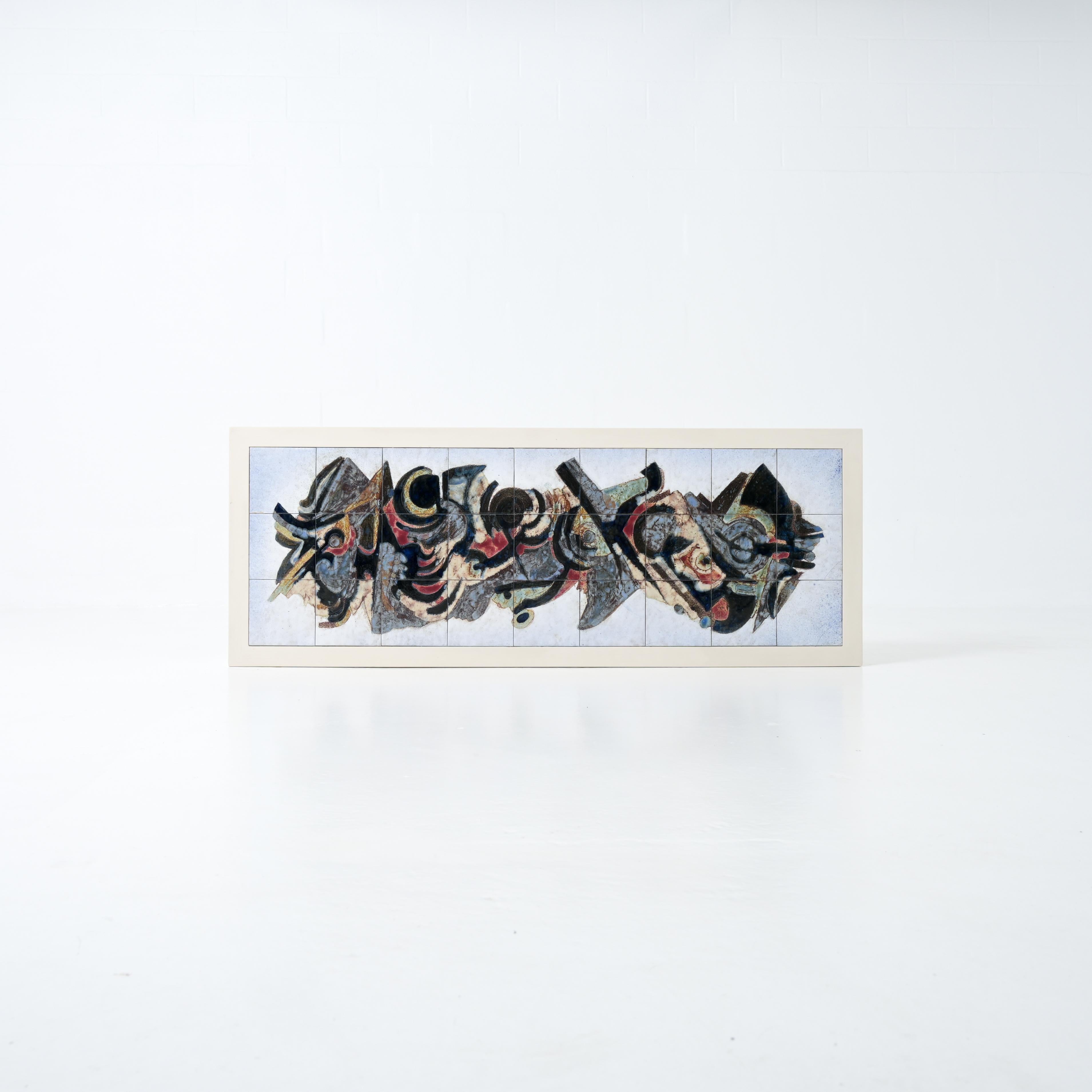 Table en carreaux bleus Willy Meysmans 1970 en vente 11