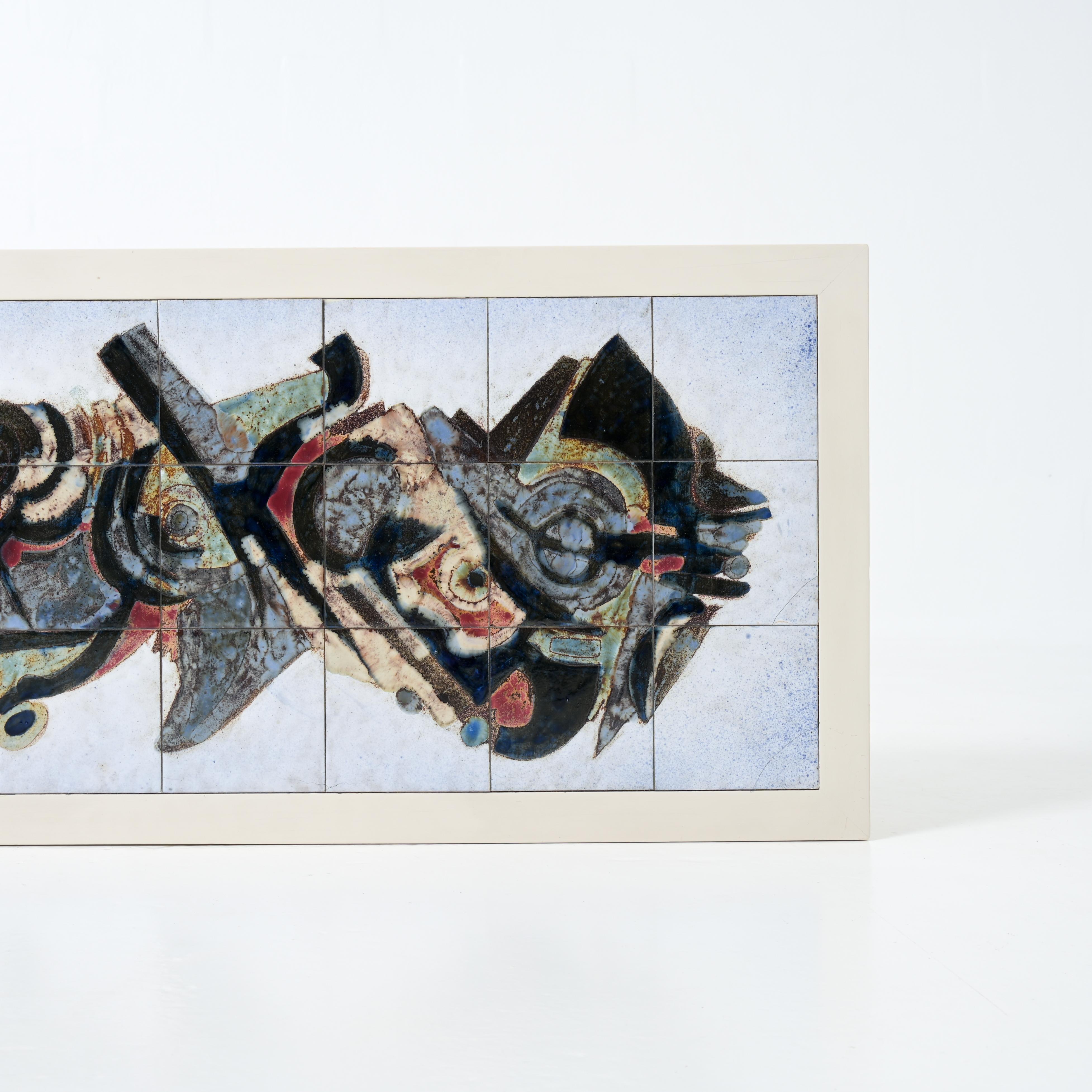 Table en carreaux bleus Willy Meysmans 1970 en vente 12