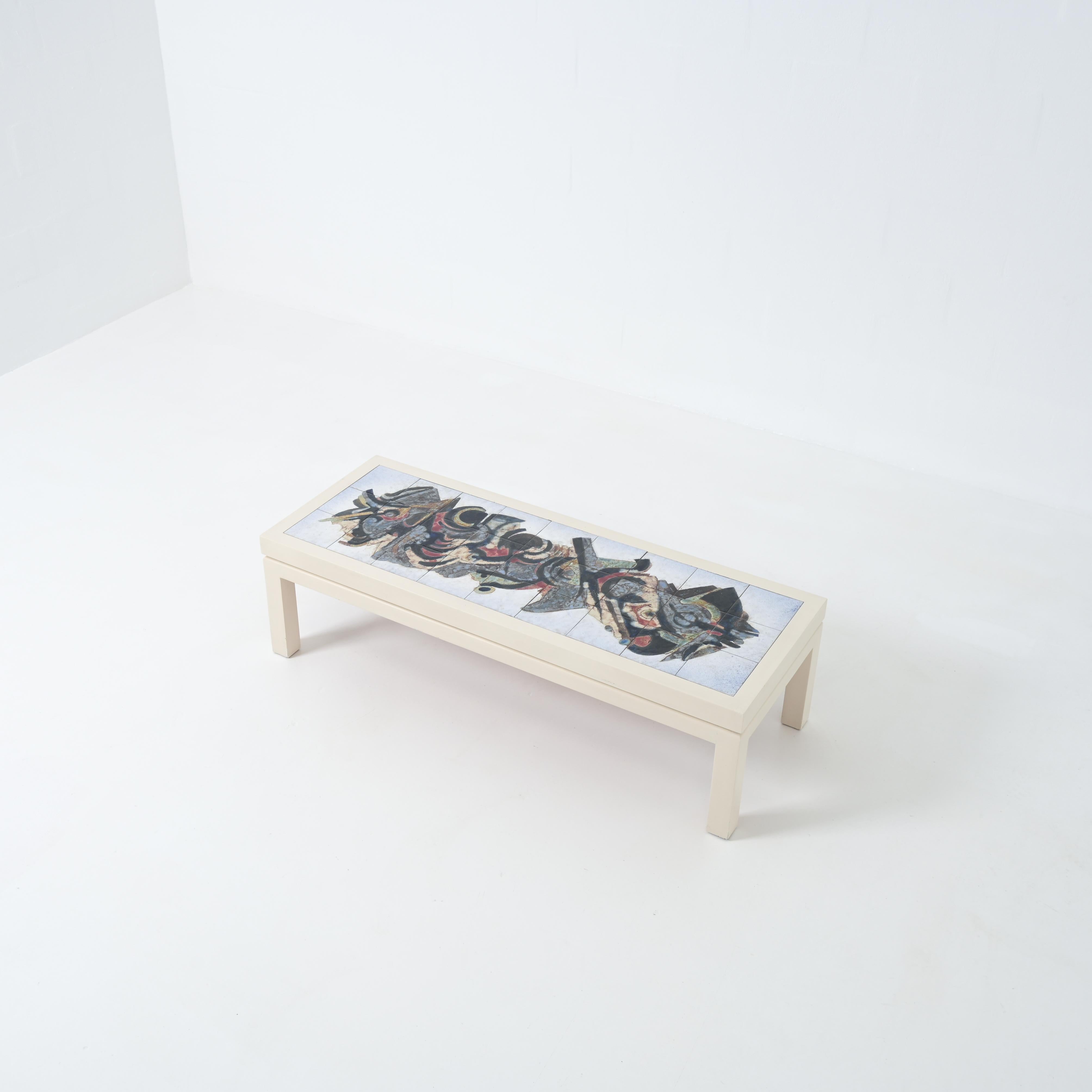 Table en carreaux bleus Willy Meysmans 1970 en vente 1