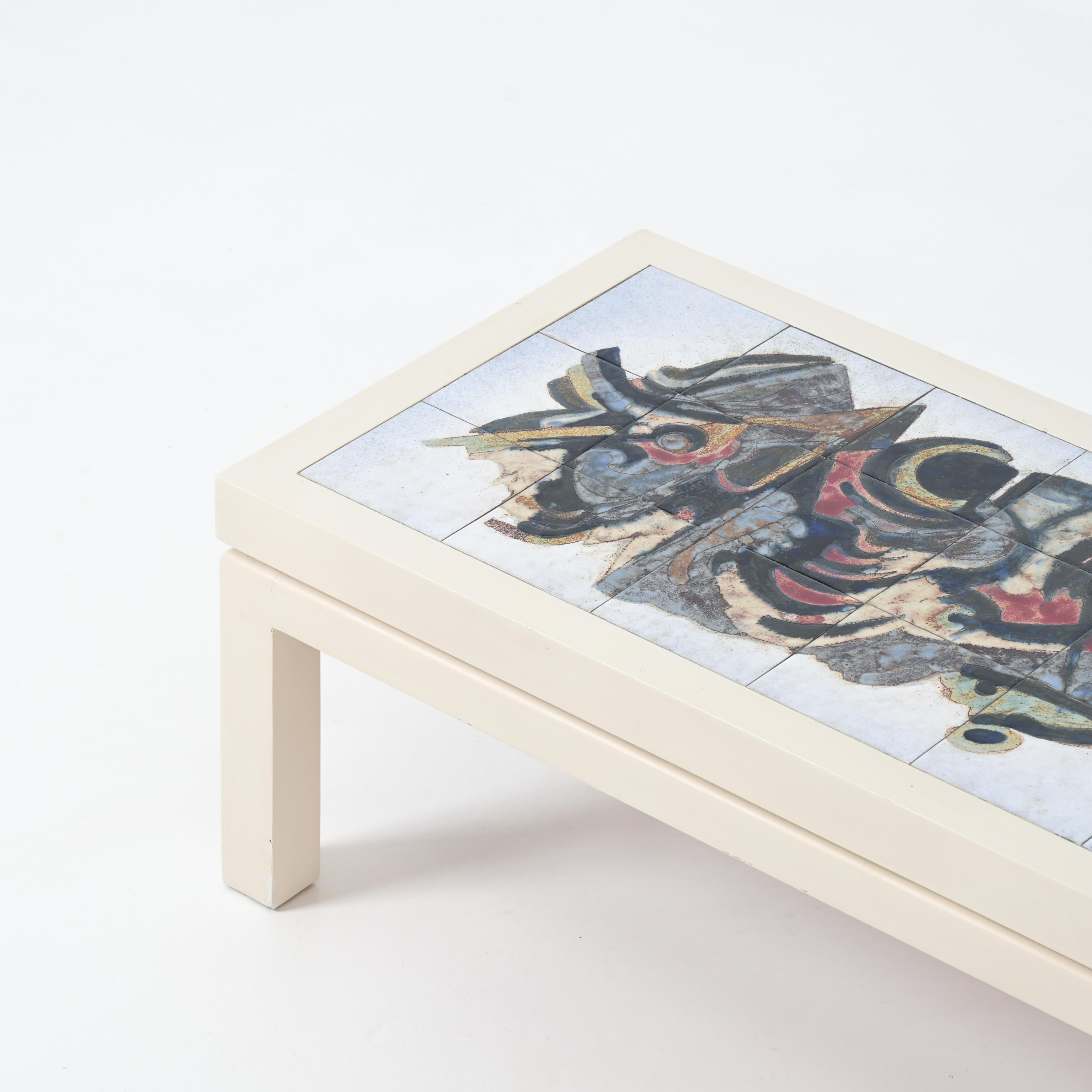 Table en carreaux bleus Willy Meysmans 1970 en vente 2