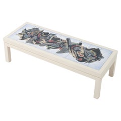 Table en carreaux bleus Willy Meysmans 1970