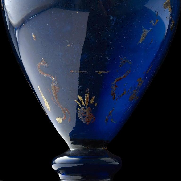 18th Century and Earlier Blue Tinted Glass Ewer Italian, 16th Century For Sale