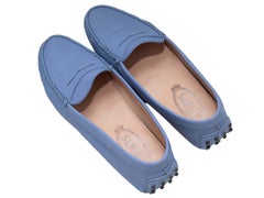 Blue Tod's Leather Driving Loafers Size 39.5