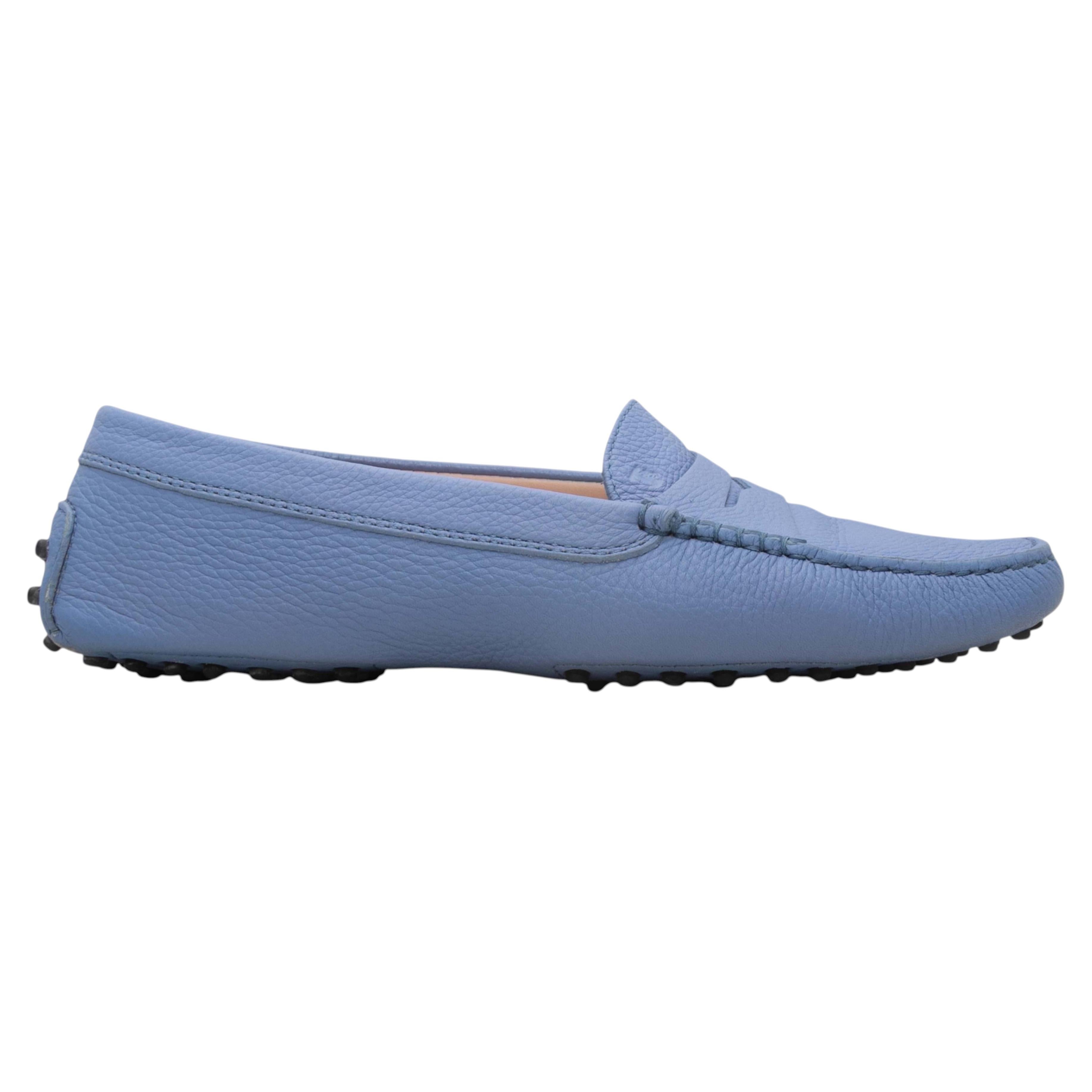 Blue Tod's Leather Driving Loafers Size 39.5