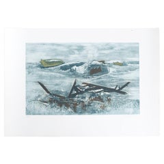 Lithographie de Marina aux tons bleus - Artistics Unknown