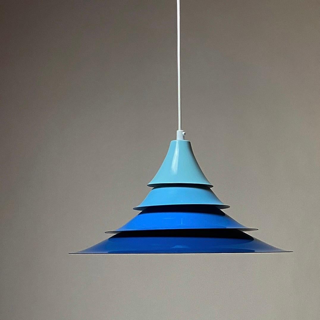 Late 20th Century Blue Toned Space Age Ceiling Light by Lyskaer, Denmark 1970s