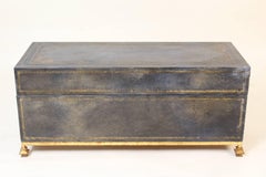 Blue Tooled Leather Trunk