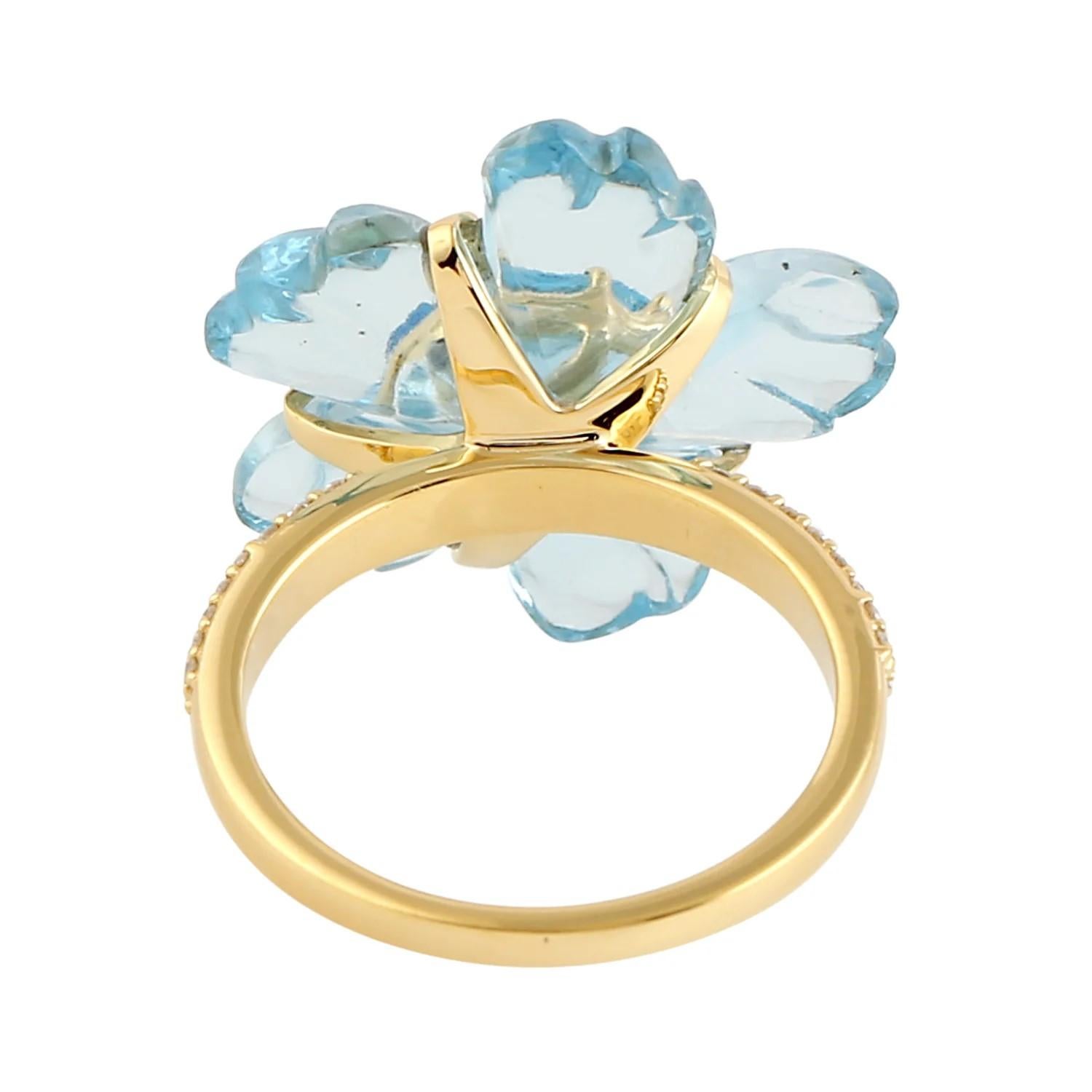 This ring has been meticulously crafted from 14-karat gold and set with 1.49 carats of blue topaz.

The ring is a size 7 and may be resized to larger or smaller upon request. 
FOLLOW  MEGHNA JEWELS storefront to view the latest collection &