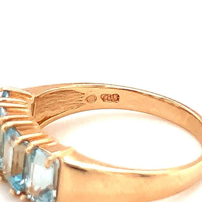 Blue Topaz 14K Yellow Gold Ring, Circa 1970s In Good Condition For Sale In Beverly Hills, CA