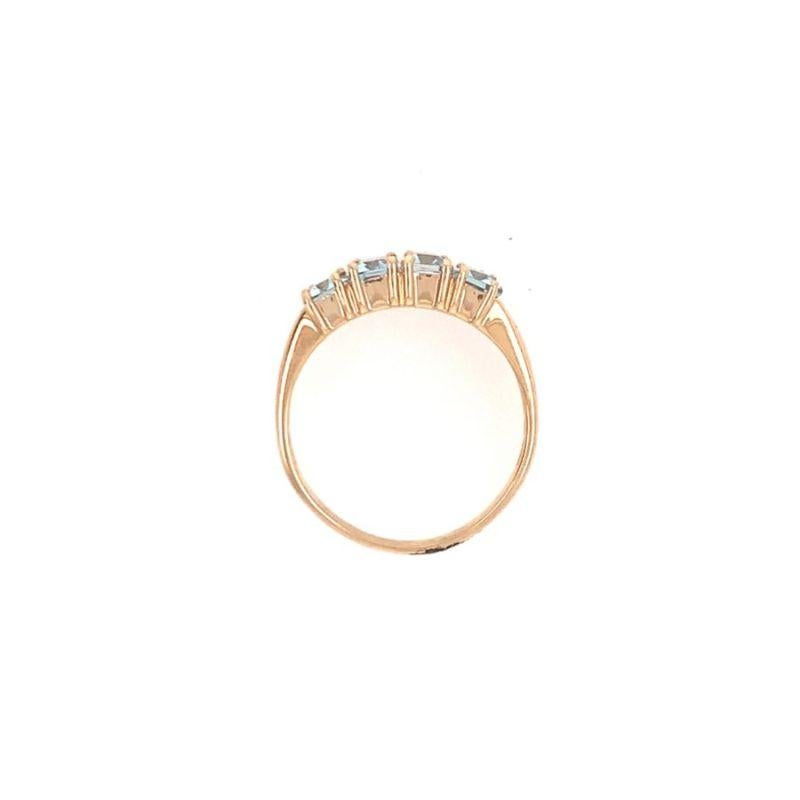 Women's Blue Topaz 14K Yellow Gold Ring, Circa 1970s For Sale