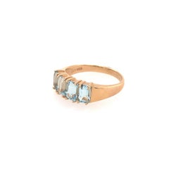 Sky Blue Topaz Ring in 14K Yellow Gold, Circa 1970s, Size 8, 2.25ct