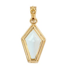 Blue Topaz 14 Karat Gold Diamond Pendant Necklace