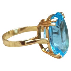Blue Topaz 18k Gold Ring