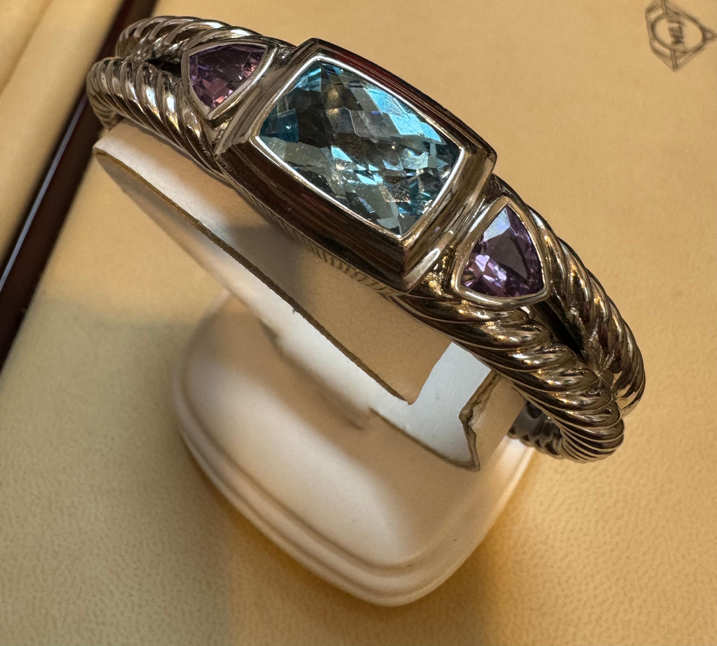 Manschettenarmreif aus Sterlingsilber mit blauem Topas und Amethyst Judith Ripka Damen