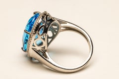 Blue Topaz and Diamond Cocktail Ring