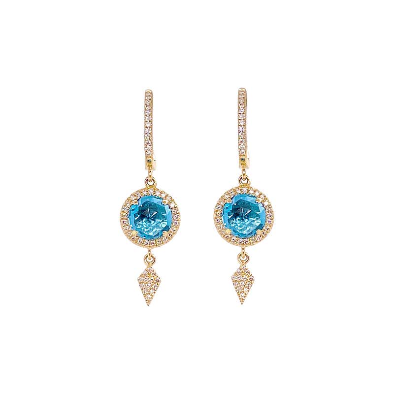 Gold Diamond Earrings 2.39 carats Merkaba Stars For Sale at 1stDibs
